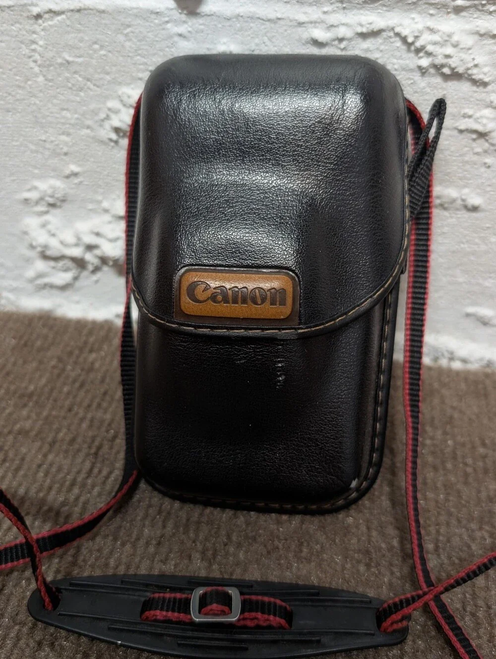 Vintage CANON Sure Shot Supreme Black Camera Case with Case and Shoulder Strap